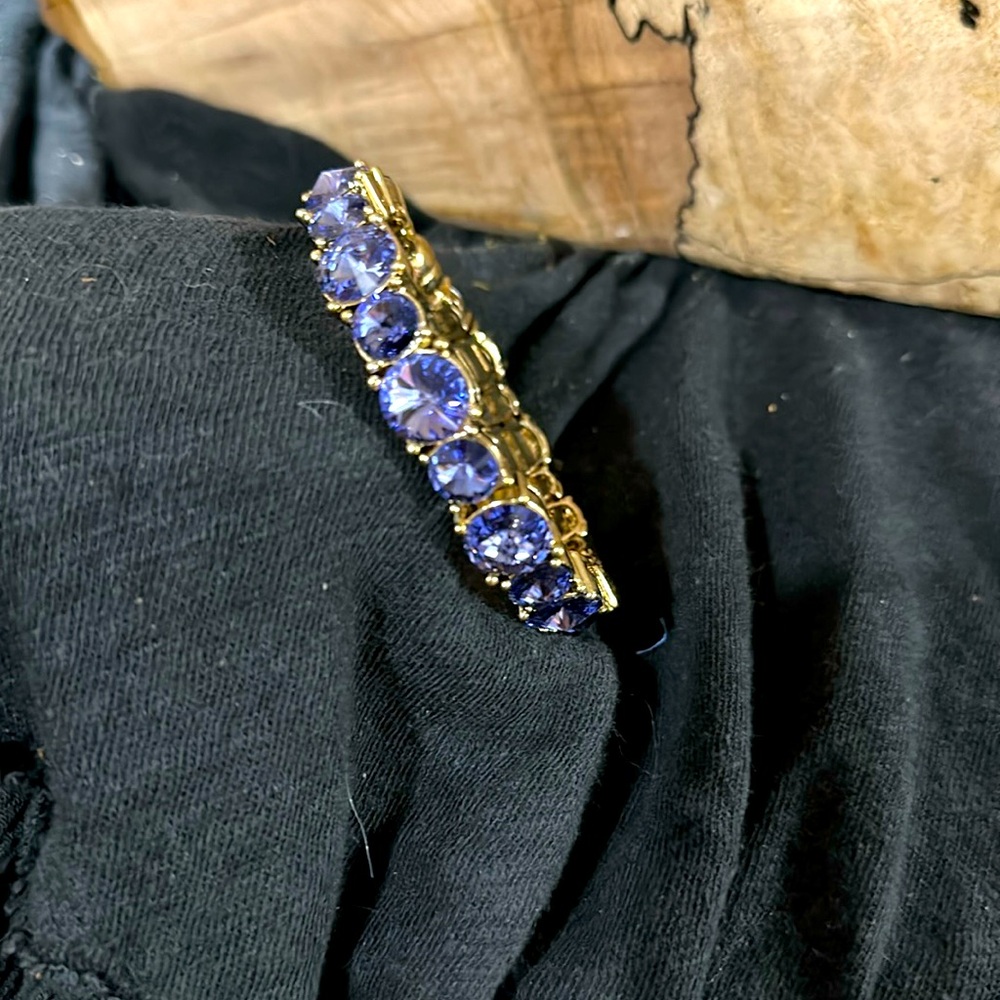 Tasha Gold Plate Bracelet with light Purple Crystal Stones